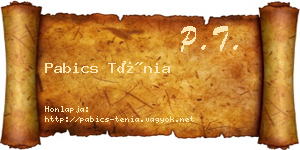 Pabics Ténia névjegykártya